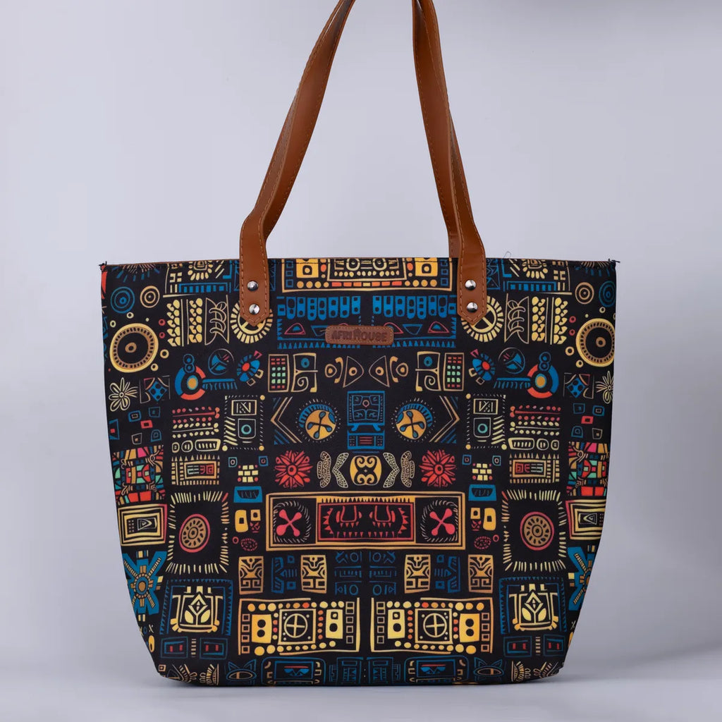Blue Geometric No Back Zipper