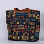 Blue Geometric Back Zipper