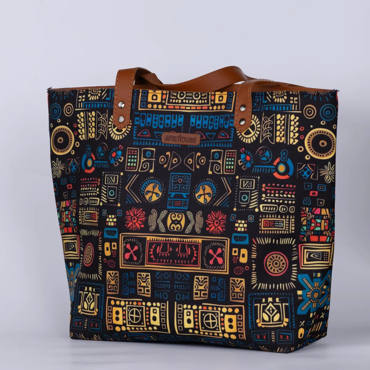 Blue Geometric Back Zipper
