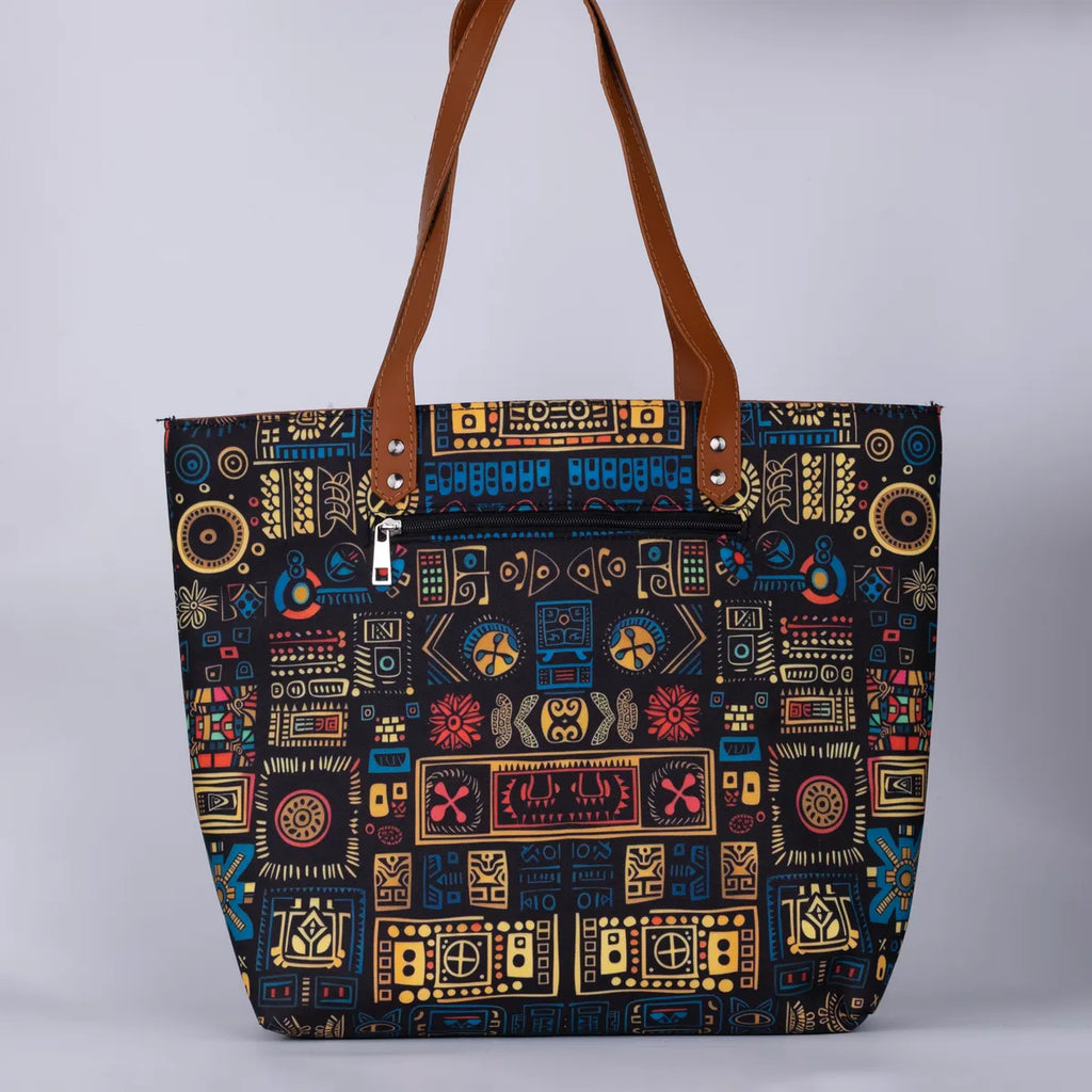 Blue Geometric Back Zipper
