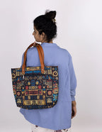 Blue Geometric Back Zipper