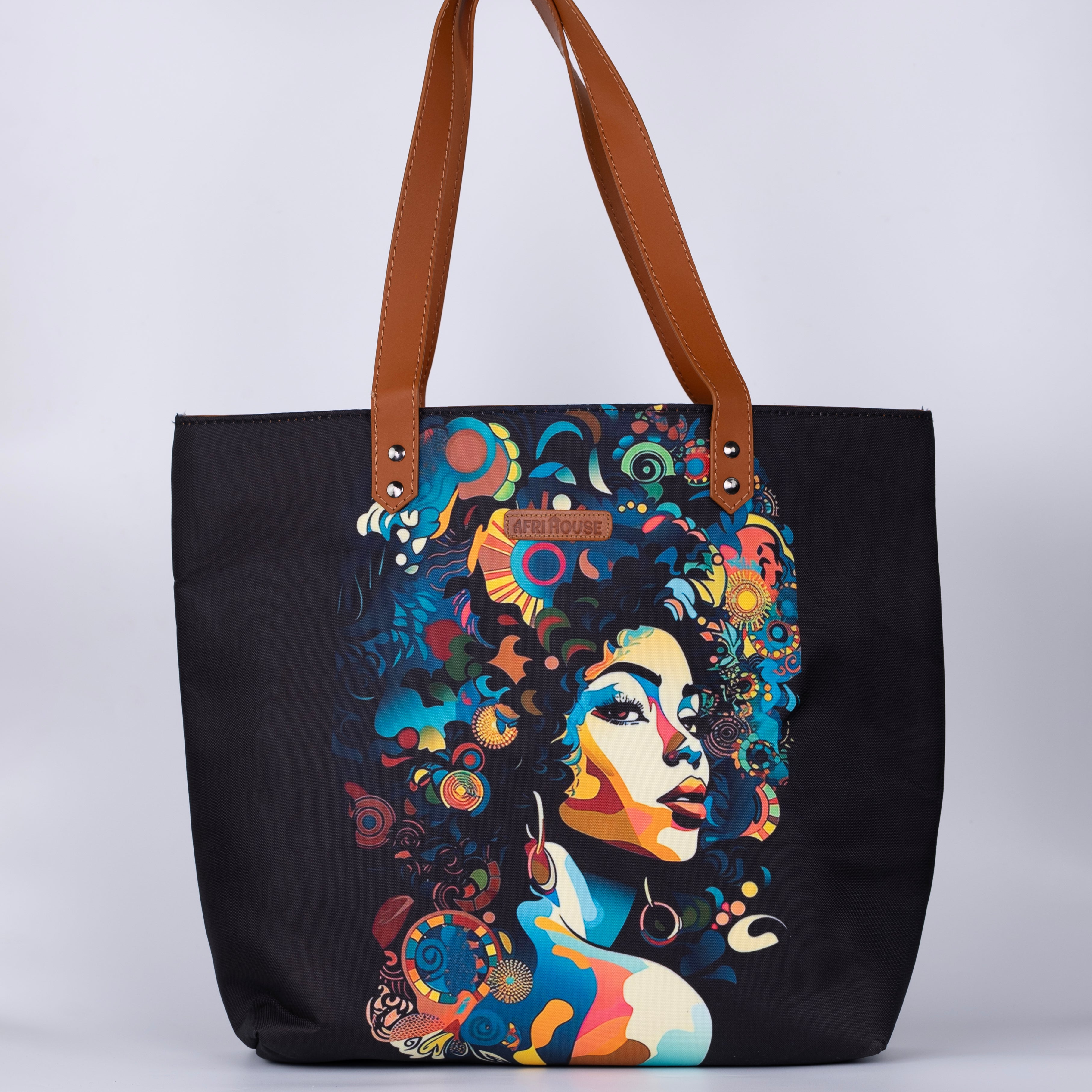 Black and Multicolour Back Zipper