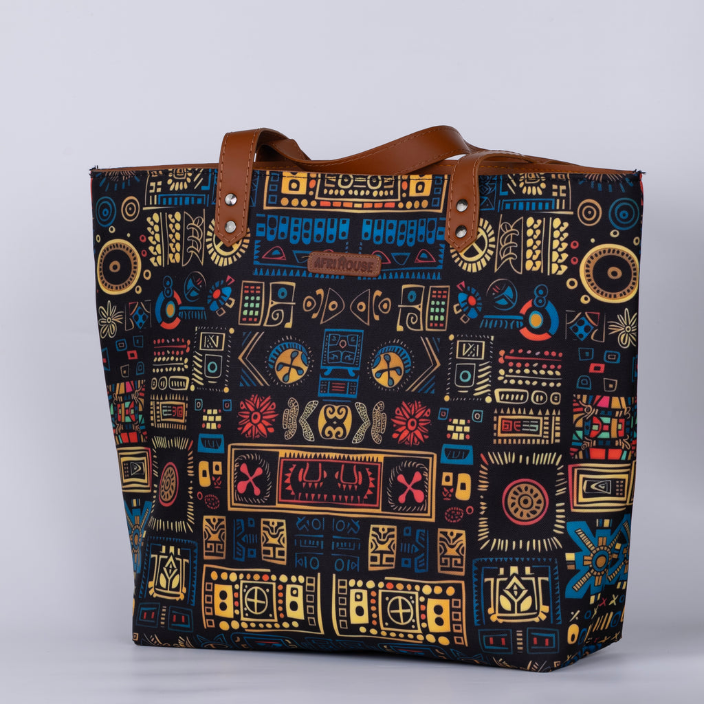 Blue Geometric No Back Zipper