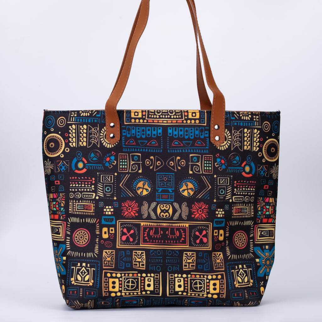 Blue Geometric No Back Zipper