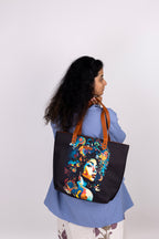Black and Multicolour No Back Zipper