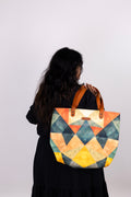 Multicolour Geometric No Back Zipper