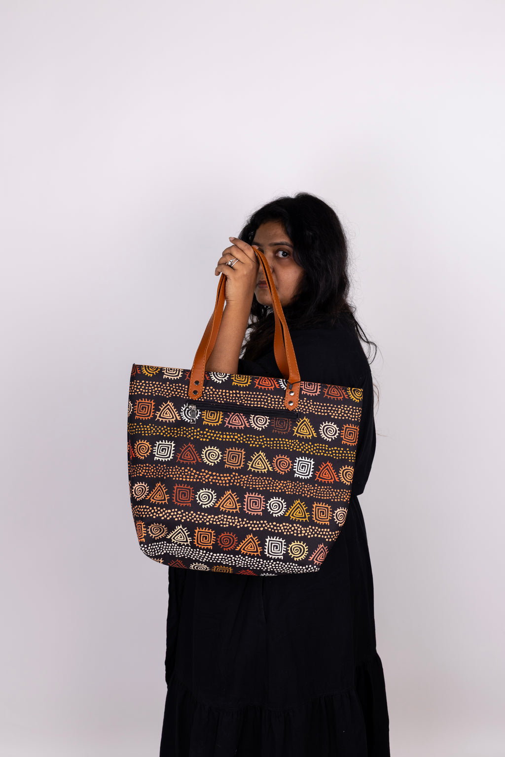Peach and Brown Back Zipper