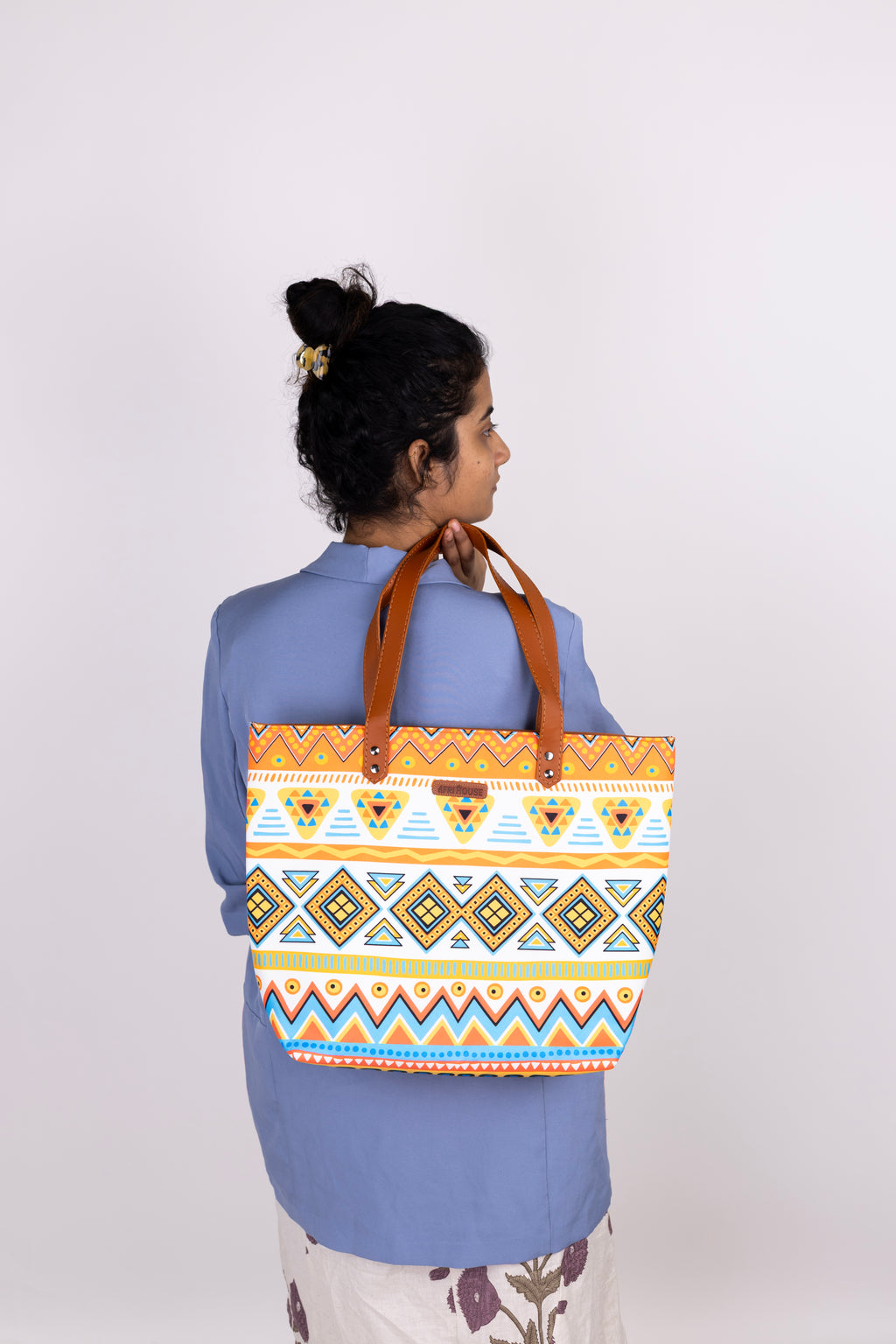 White and Orange Back Zipper