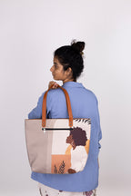 Reflective Beige Back Zipper