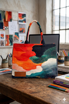 Multicolour Waves Power Tote Bag For Women