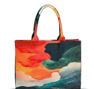 Multicolour Waves Power Tote Bag For Women