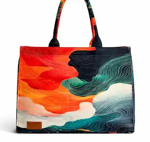 Multicolour Waves Power Tote Bag For Women