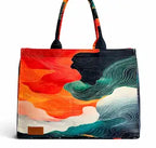 Multicolour Waves Power Tote Bag For Women