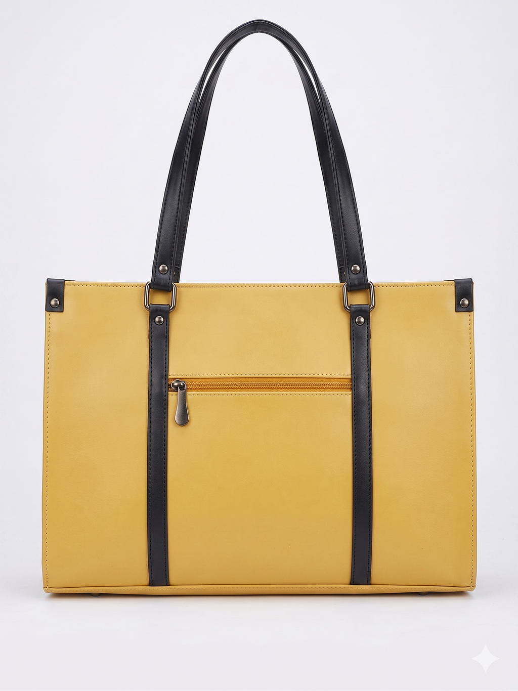 Mustard Black Modern Tote