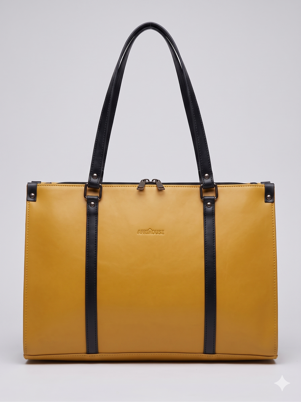 Mustard Black Modern Tote