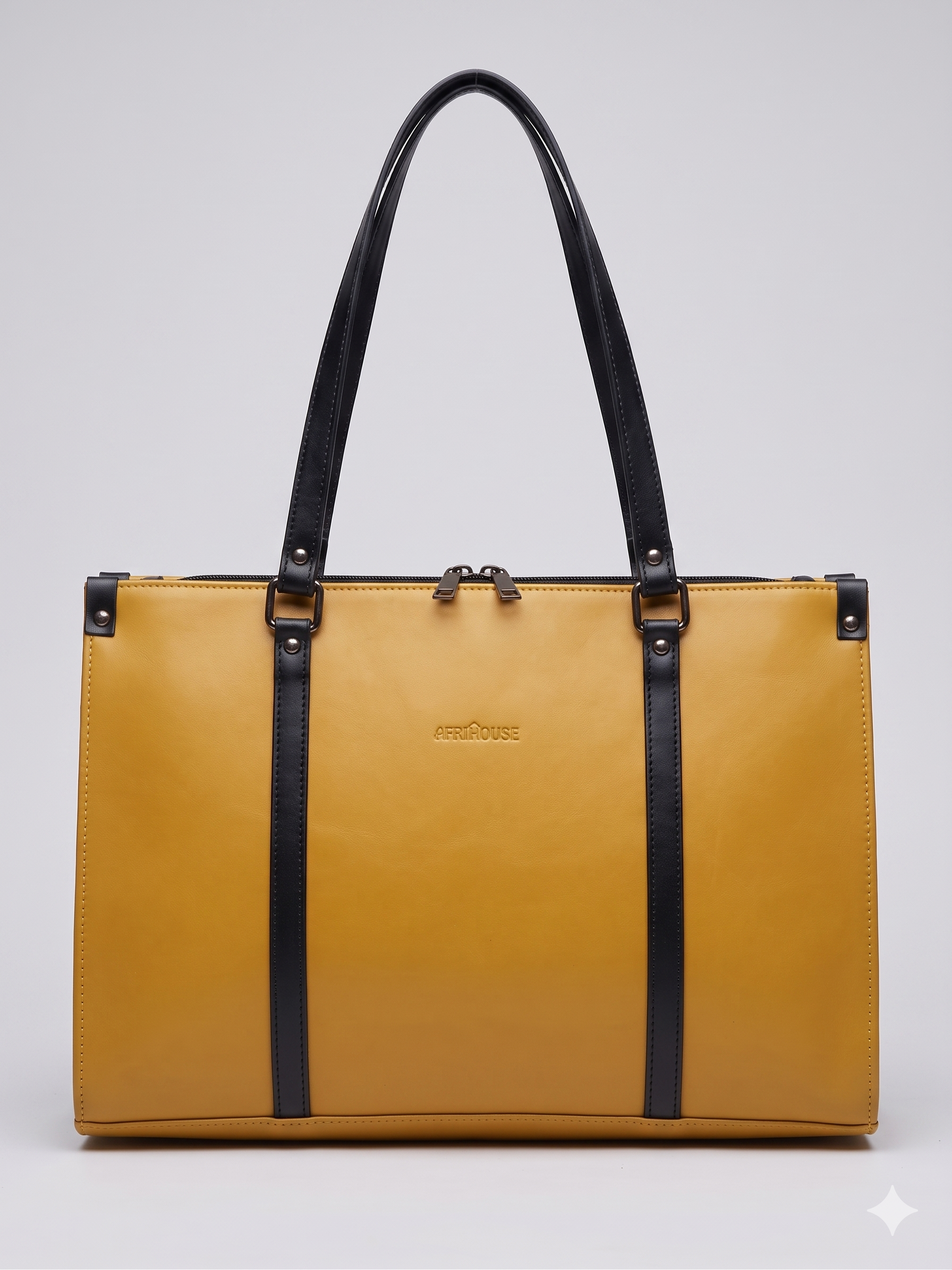 Mustard Black Modern Tote
