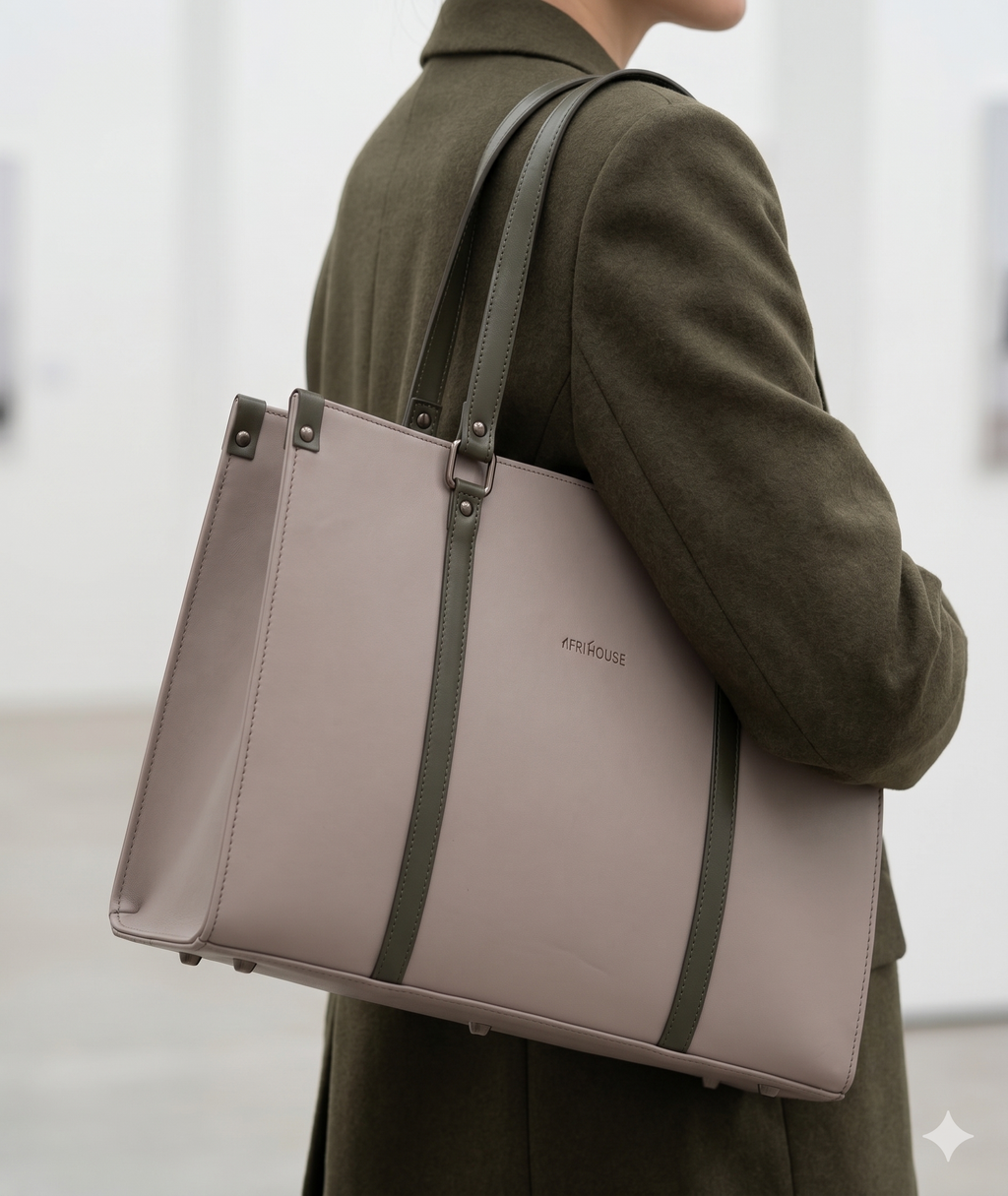Salmon Pink Modern Tote
