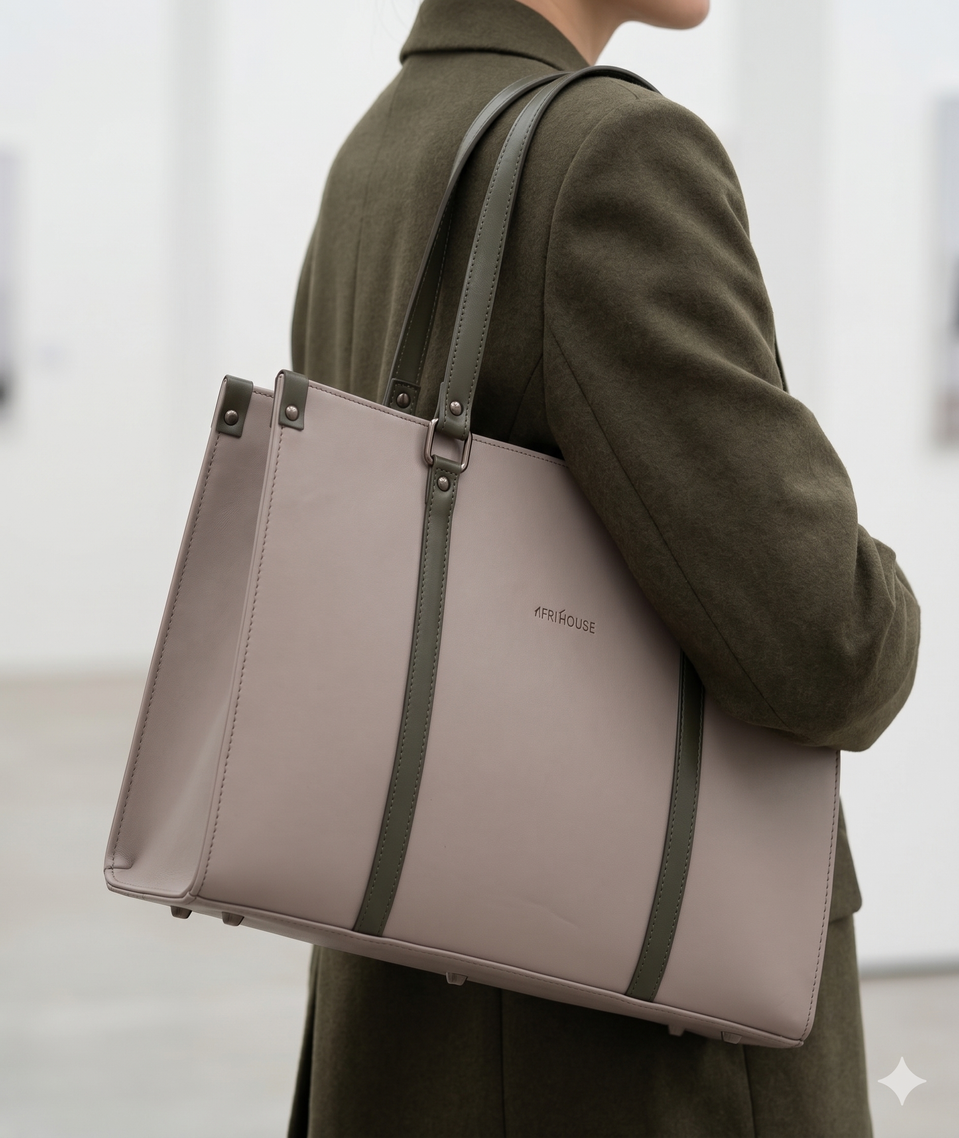 Salmon Pink Modern Tote