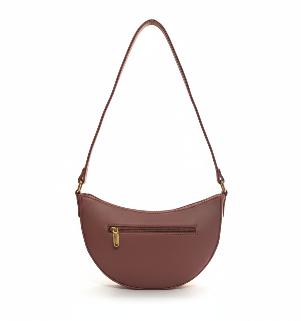 Salmon & Pink Premium Foam & Cfc Zipper Foam Half Moon Sling Bag For Women