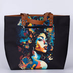 Black and Multicolour Back Zipper