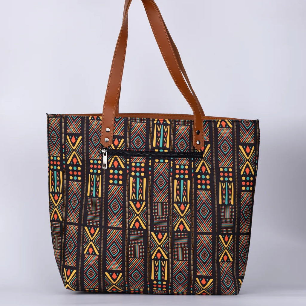 Black Geometric Back Zipper
