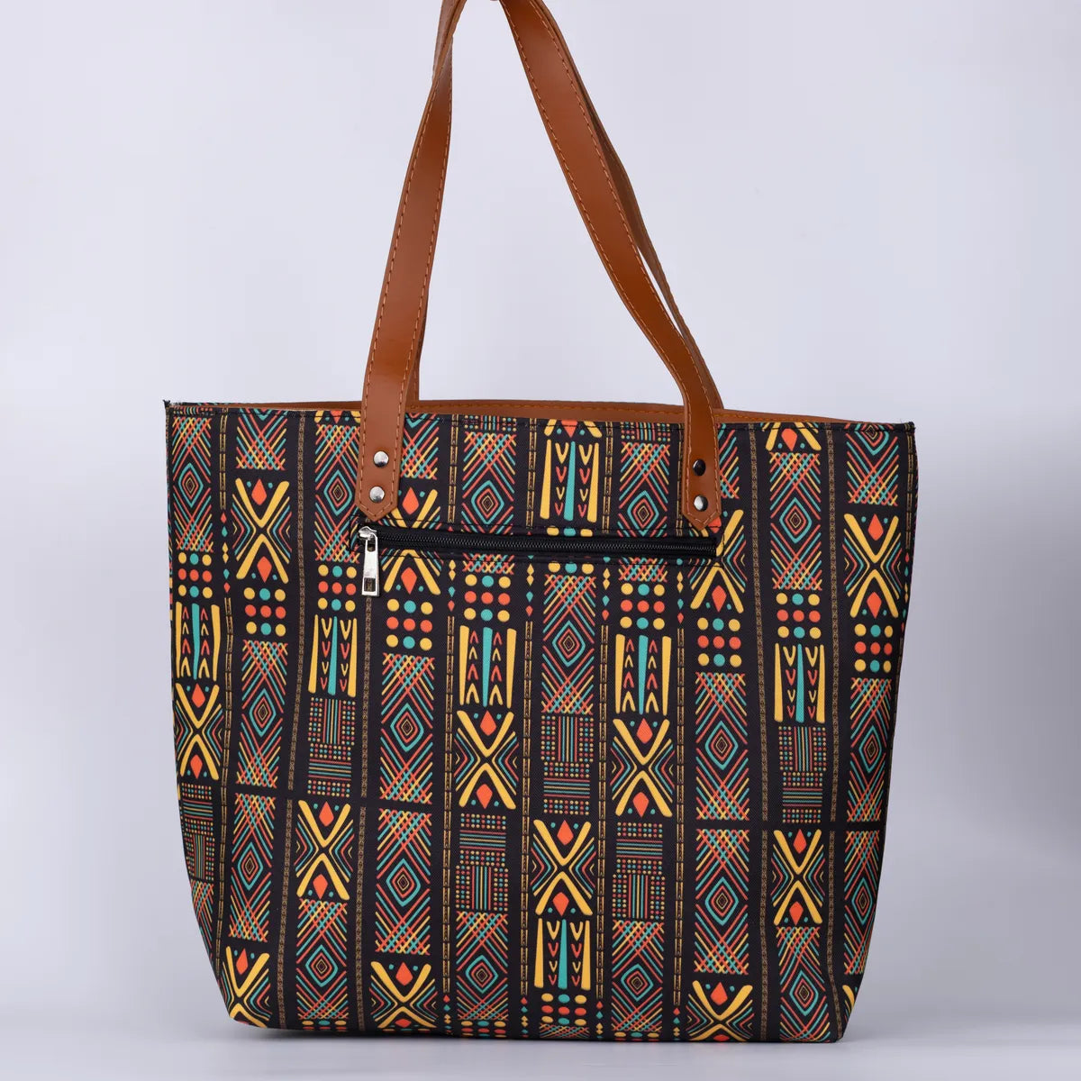 Black Geometric Back Zipper