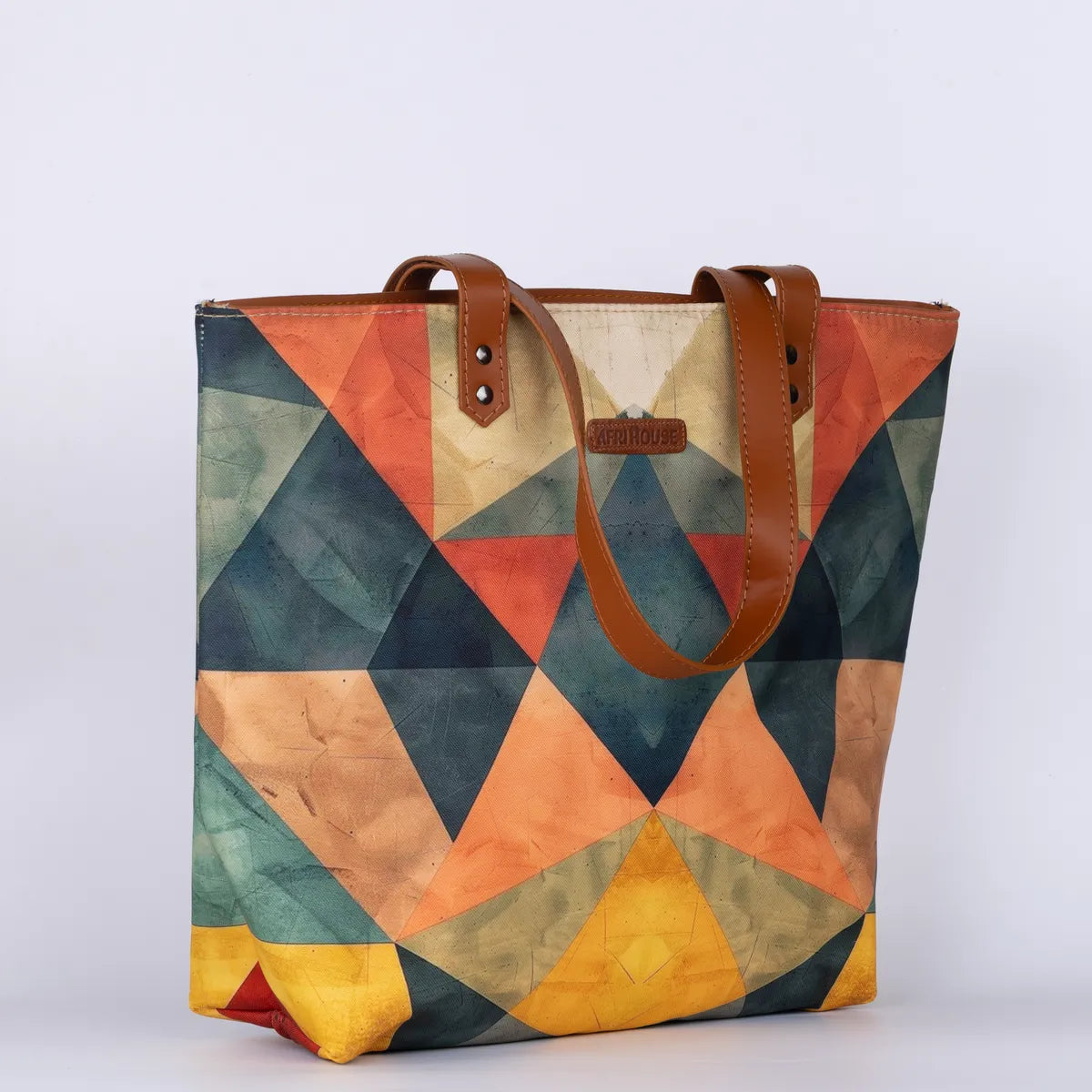 Multicolour Geometric No Back Zipper