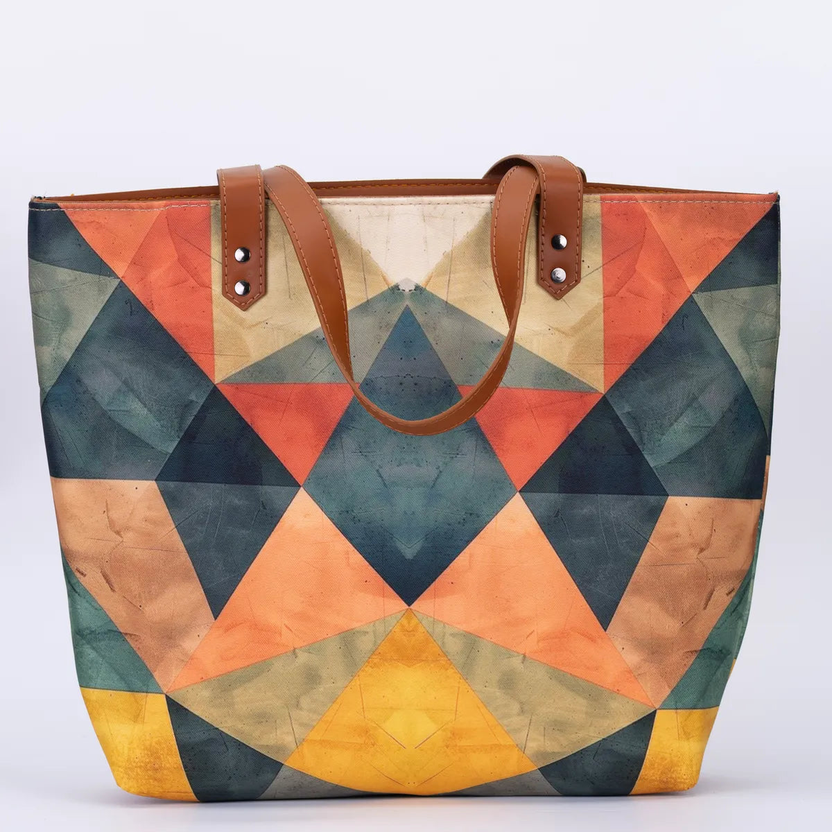 Multicolour Geometric No Back Zipper