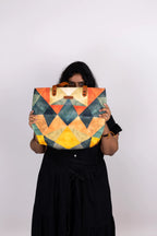 Multicolour Geometric No Back Zipper