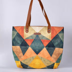 Multicolour Geometric No Back Zipper