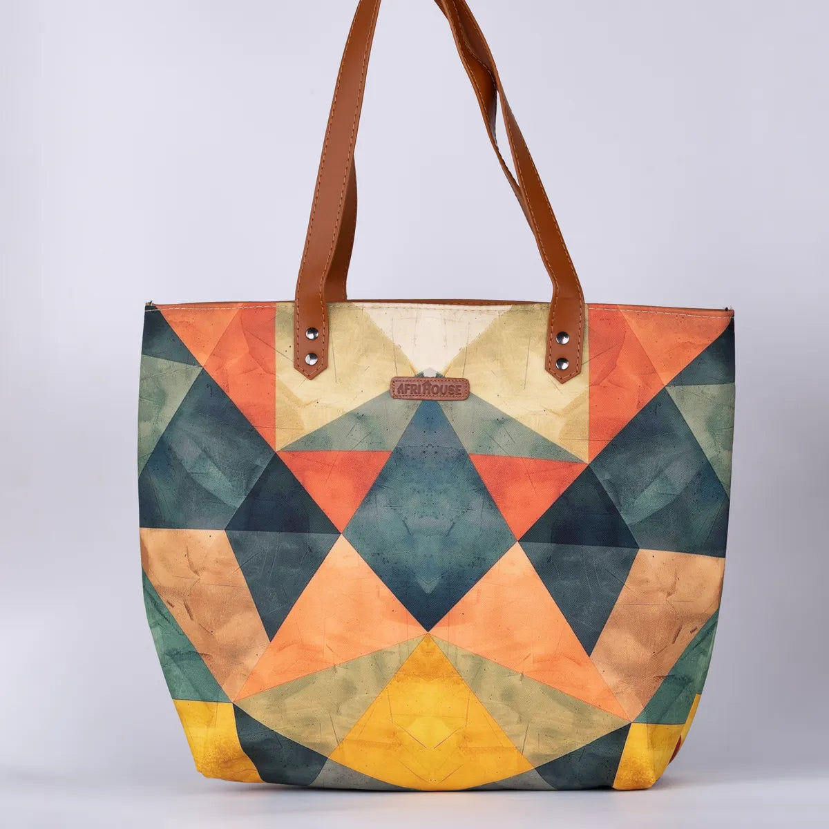 Multicolour Geometric No Back Zipper