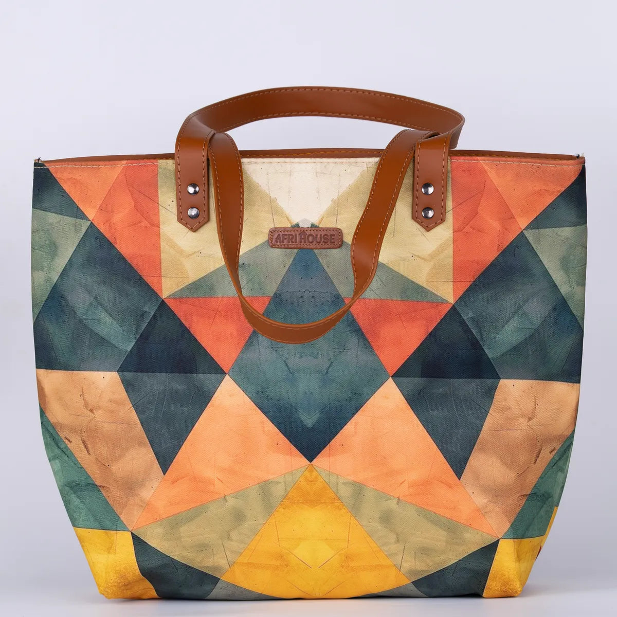 Multicolour Geometric No Back Zipper