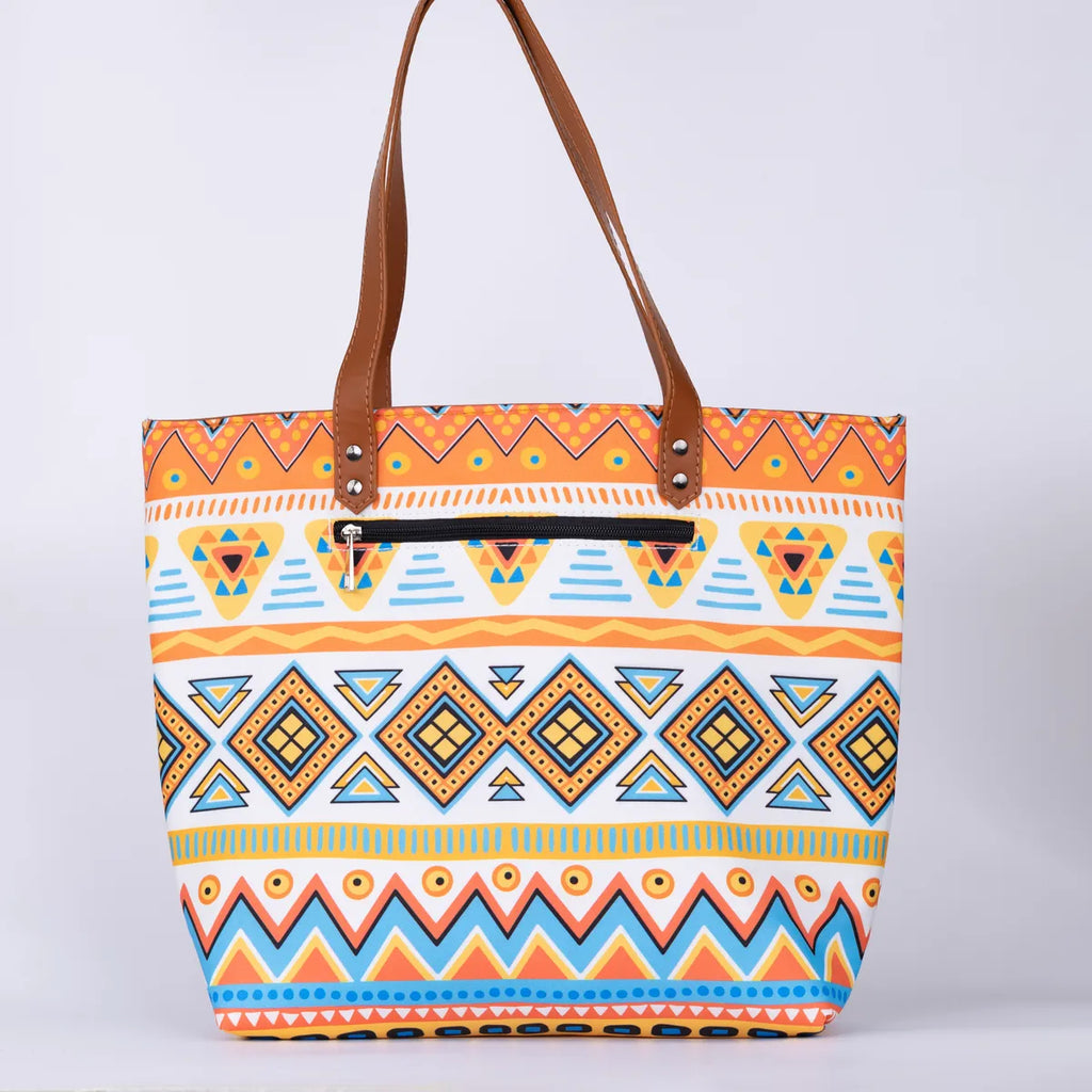 White and Orange Back Zipper