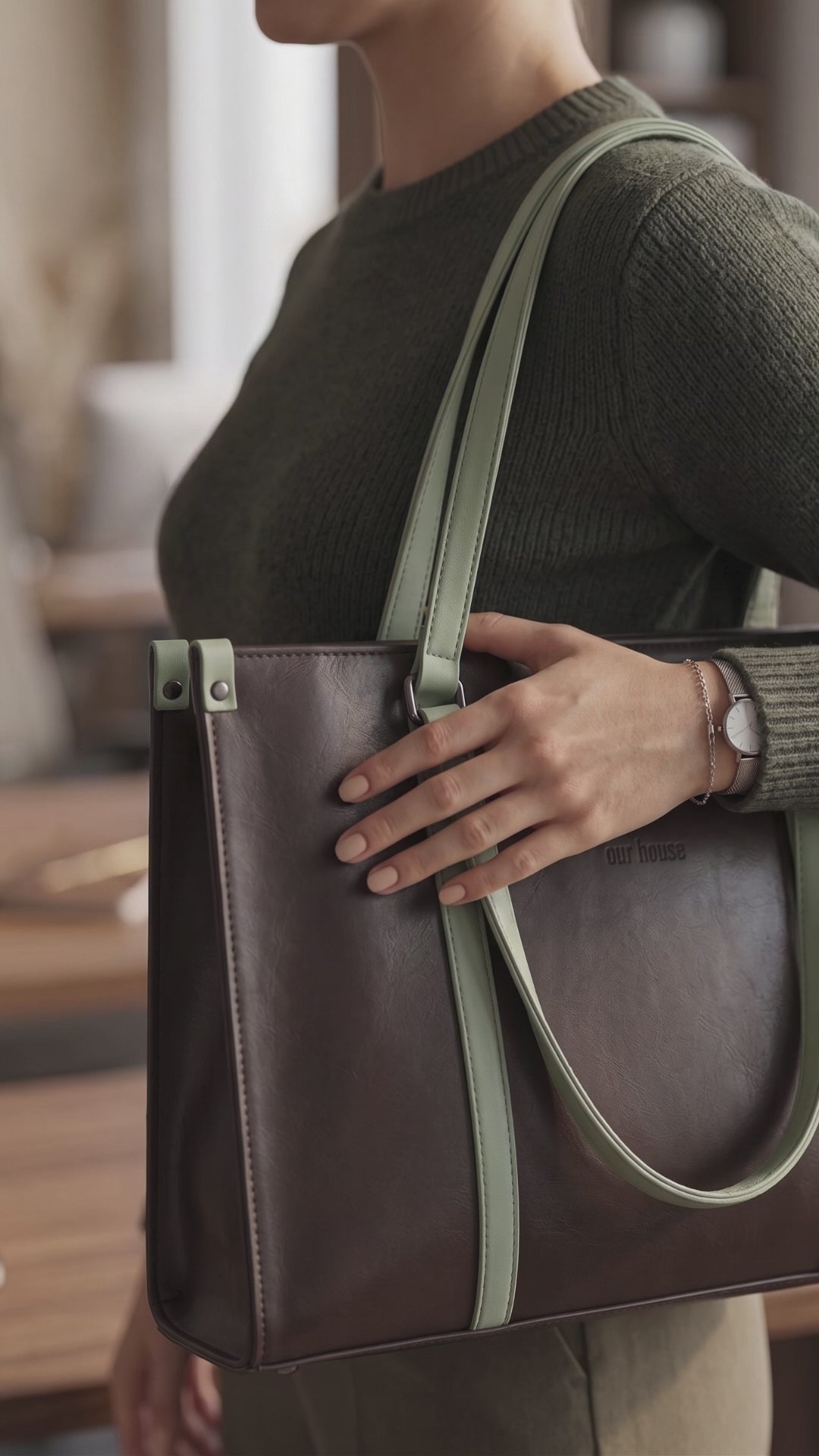Mustard Black Modern Tote