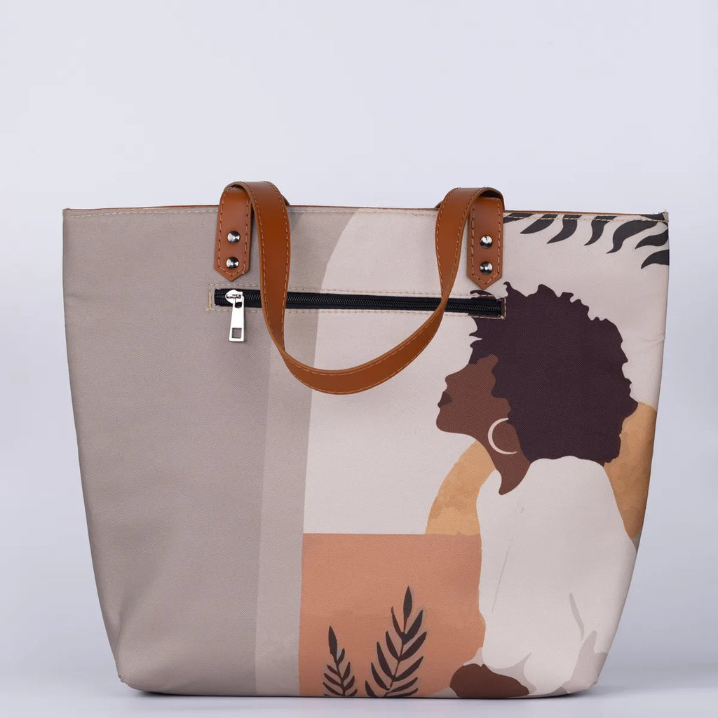 Reflective Beige Back Zipper